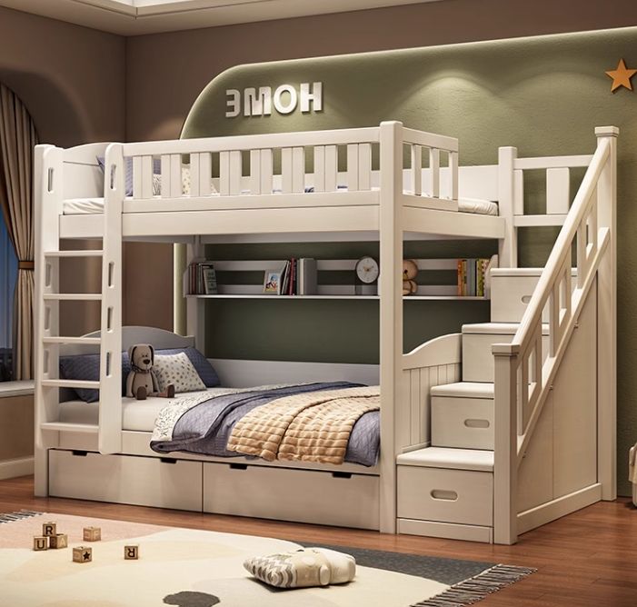 Factory Direct Sales High Quality Eco-friendly Safe Non-toxic Double Children Bunk Bed Kids New Bunk Bed for Kids