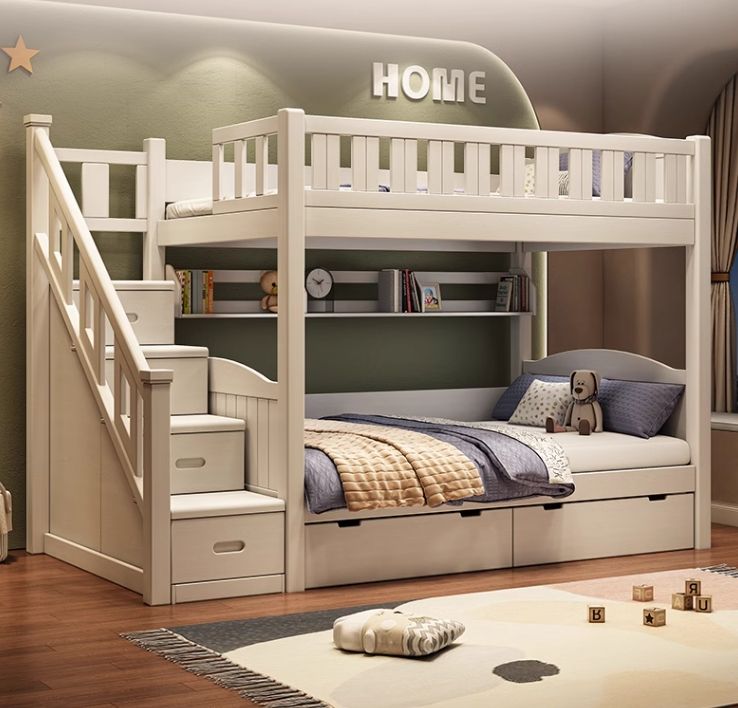 Factory Direct Sales High Quality Eco-friendly Safe Non-toxic Double Children Bunk Bed Kids New Bunk Bed for Kids