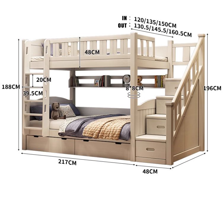 Factory Direct Sales High Quality Eco-friendly Safe Non-toxic Double Children Bunk Bed Kids New Bunk Bed for Kids