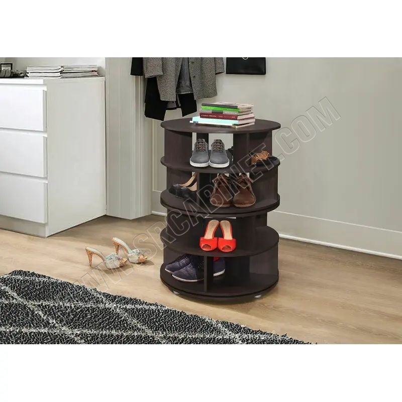 Wholesale rotating shoe storage cabinet furniture wooden style shoe cabinet