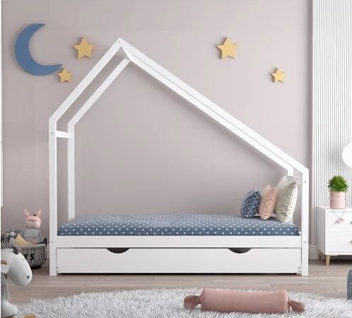 Furniture Children's Bed Solid Wood Platform House Bed Frame Kids Children Bed