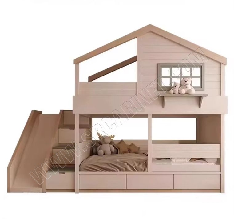 Modern Extendable Loft Bed for Kids for Apartment or Basement Home Living Room Cabinets with Slide