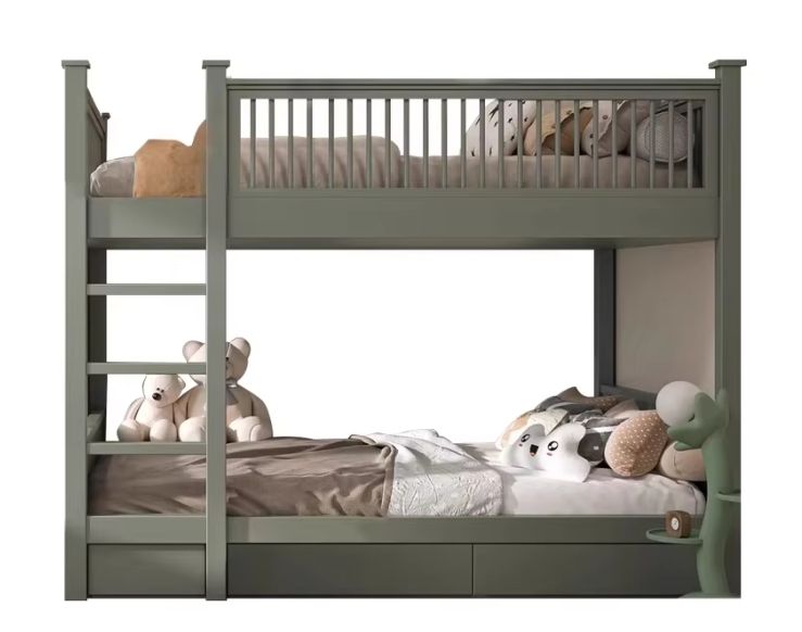 Green Factory Direct Sales High Quality Eco-friendly Safe Non-toxic Double Bunk Bed Kids New Bunk Bed for Kids