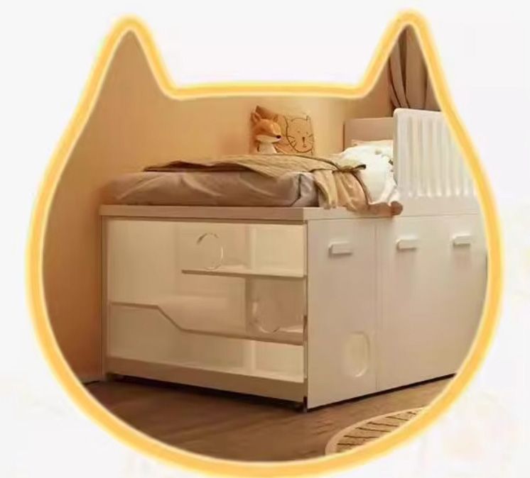 New Design Kids Bunk Bed Solid Wooden Bedroom Furniture  Double Bunk Beds with Stairs for Children with Cat Nest