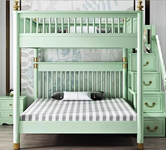 Factory Direct High Quality Eco-Friendly Safe Non-toxic Bunk Bed Kids New Bunk Bed With Large Storage